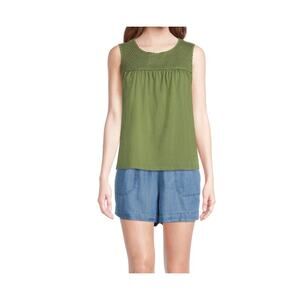 Time and Tru Women's Paperbag Waist Pull On-Shorts Medium Wash Blue XL